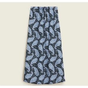 J. Crew Collection Size L Maxi Skirt Ratti Paisley Pacific Pull On Blue Coastal